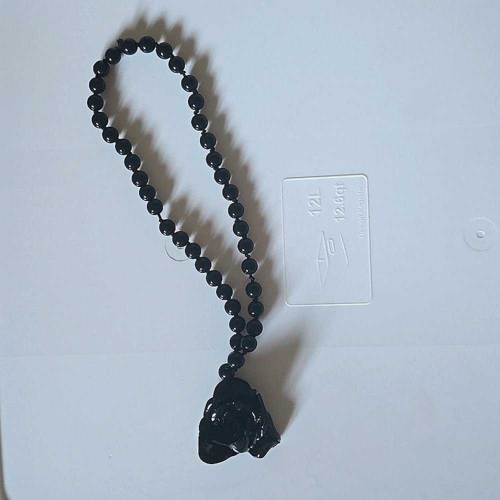 Y2k black rose elastic choker